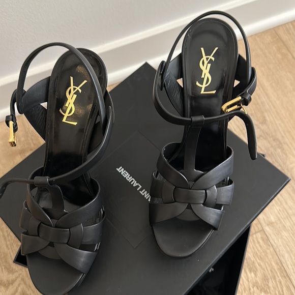 Saint Laurent Tribute Leather Sandal - Picture 2 of 6